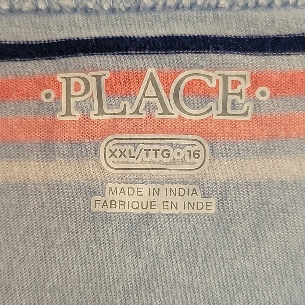 Childrens Place powder blue striped tee/ XXL